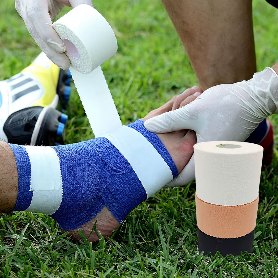 1Roll 2.5/3.8/5Cm 13.7 Meters Sport Athletic Tape Cotton Bandage Binding Strain Injury Finger Ankle Wrist Support Muscle Pain