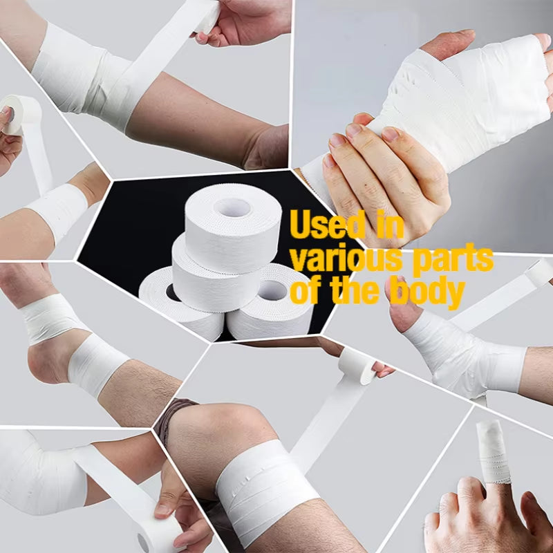 1Roll 2.5/3.8/5Cm 13.7 Meters Sport Athletic Tape Cotton Bandage Binding Strain Injury Finger Ankle Wrist Support Muscle Pain