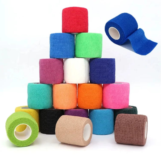 10 Pcs Colorful Sports Self Adhesive Elastic Bandage Wrap Tape Elastoplast Knee Pads Finger Ankle Palm Aid Kit Pet Tool Warm